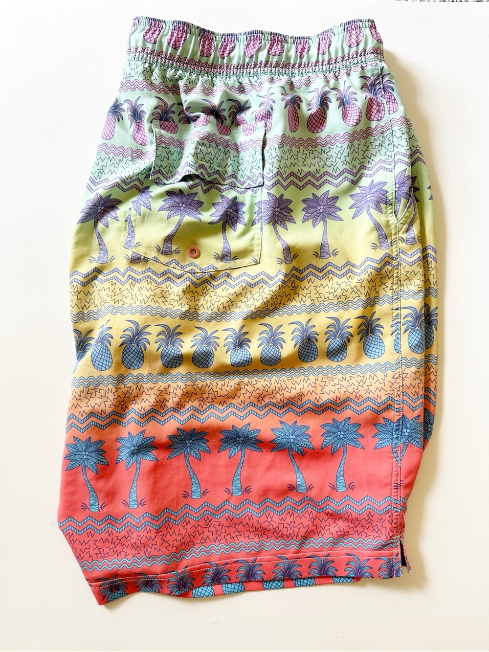 Caribbean Pineapple palm Tree Tropical Swim Trunks